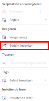 Bericht intrekken
